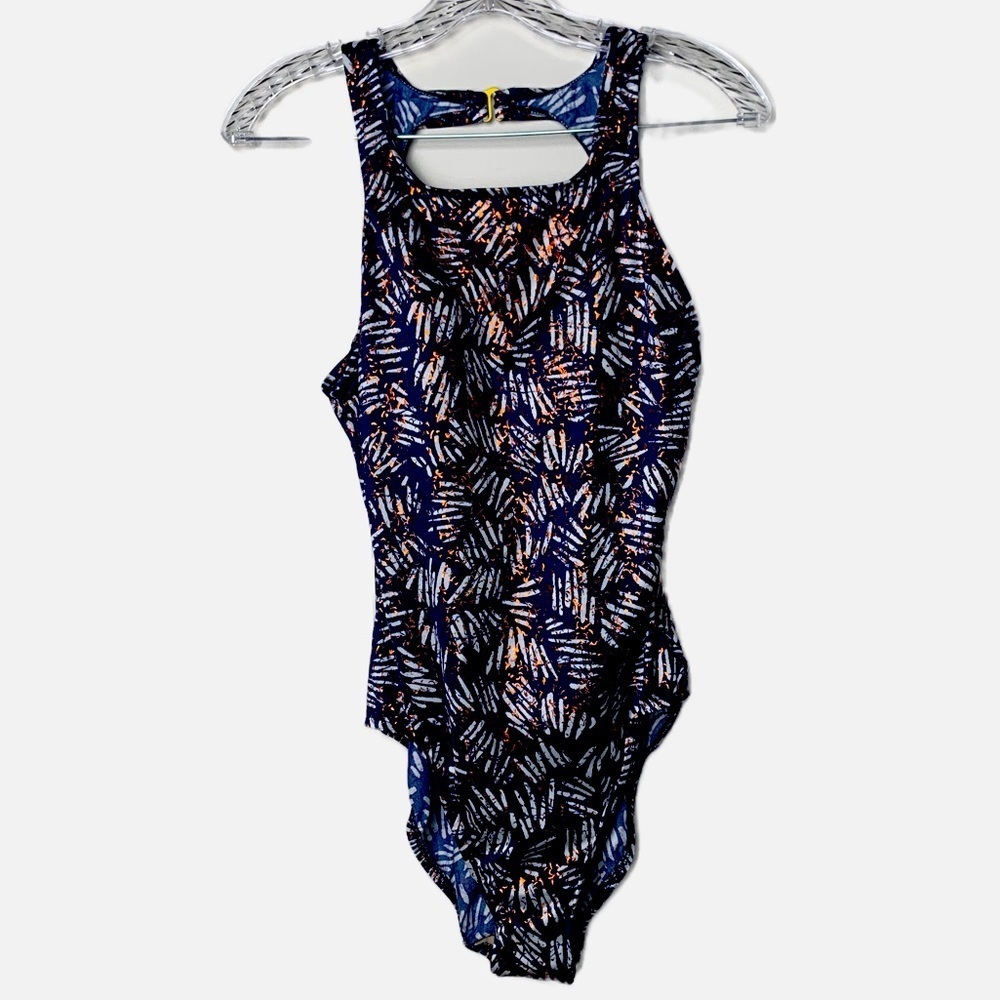 SandCastle Swimsuit 14 Metallic Abstract NEW Resort Cruise